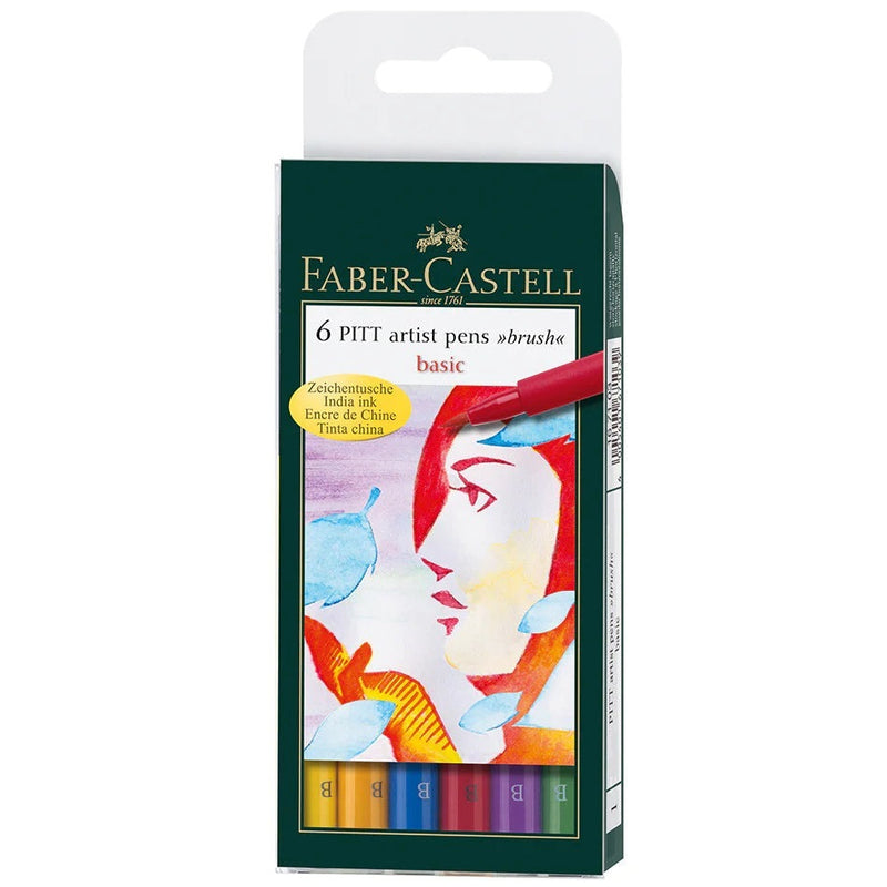 Faber Castell PITT Artists' Pens Sets - Basic Colours (Set of 6)