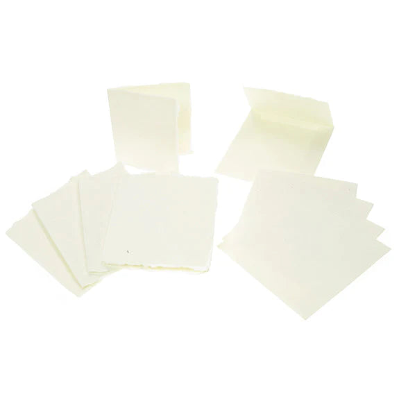 Khadi Square Folded Cards & Envelopes (Pack of 5)