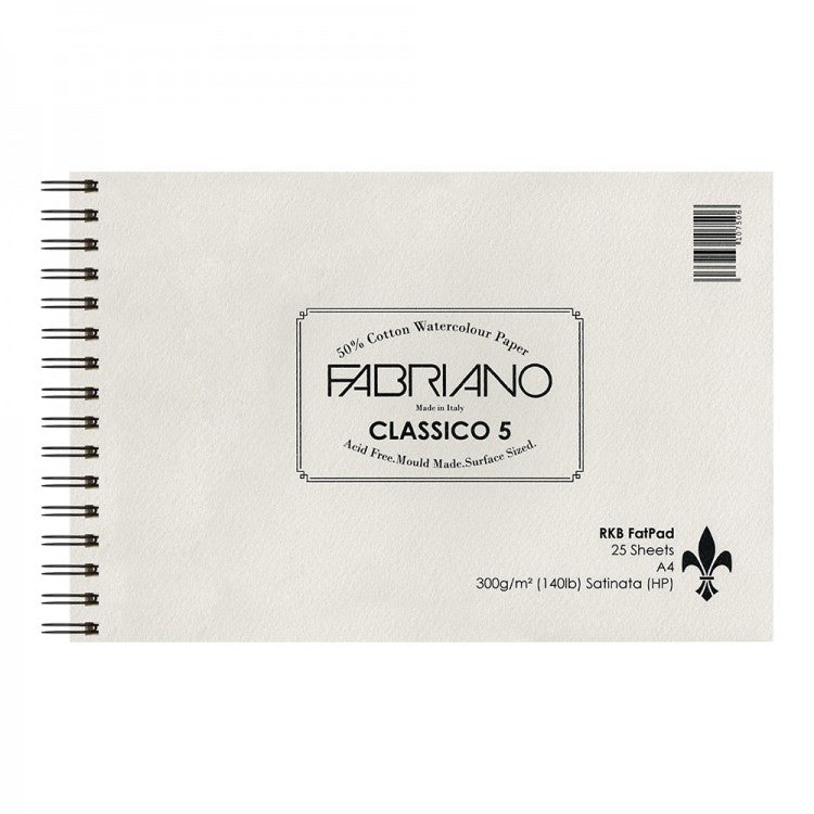 Fabriano Studio Watercolor Paper Pad,300gsm,140 LB,hot press,acid