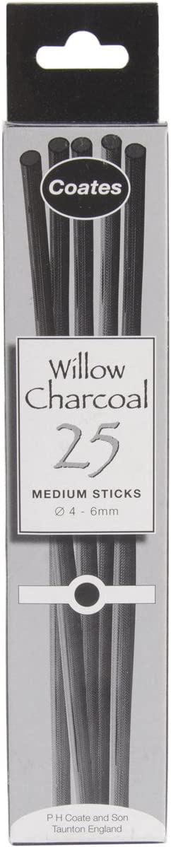 Willow Charcoal Thin Sticks (Pack of 25)