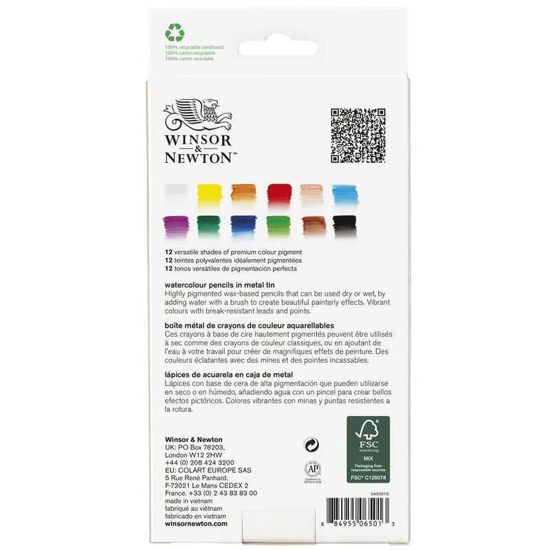 Winsor & Newton Watercolour Pencil Tin (Set of 12)
