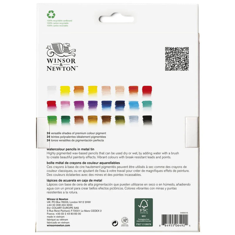 Winsor & Newton Watercolour Pencil Tin (Set of 24)