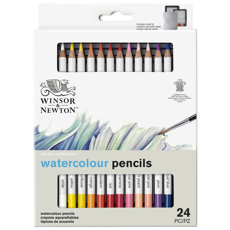 Winsor & Newton Watercolour Pencil Tin (Set of 24)