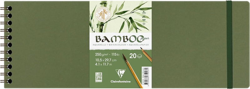 Bamboo Spiral Bound Watercolour Album (10.5x29.7cm)
