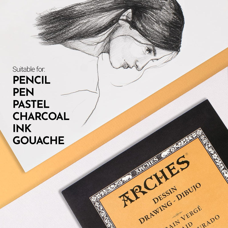 Arches Drawing Dibujo Sketchpad 105gsm / 70lbs, 23x31 cm (20 Sheets)