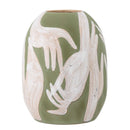 Adalena Deco Vase, Green, Stoneware