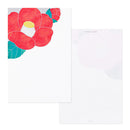 Midori Postcard Pad Red and White Camellia