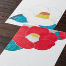 Midori Message Letter Pad Red and White Camellia