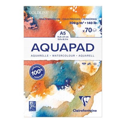 Clairefontaine Goldline Aqua MFine Grain Watercolour Pad (300gsm)