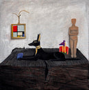 Anubis Comprehends Mondrian - Original Artwork by Linda Ryle