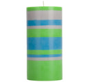 Tall Striped Eco Pillar Candle 15cm