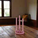 Round Metal Candelabra in Old Rose 15cm Depth (Holds 3 Candles)