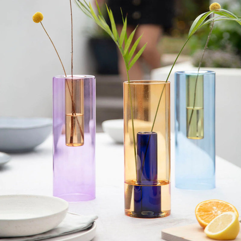 Reversible Glass Vase (Multiple Colours & Sizes)