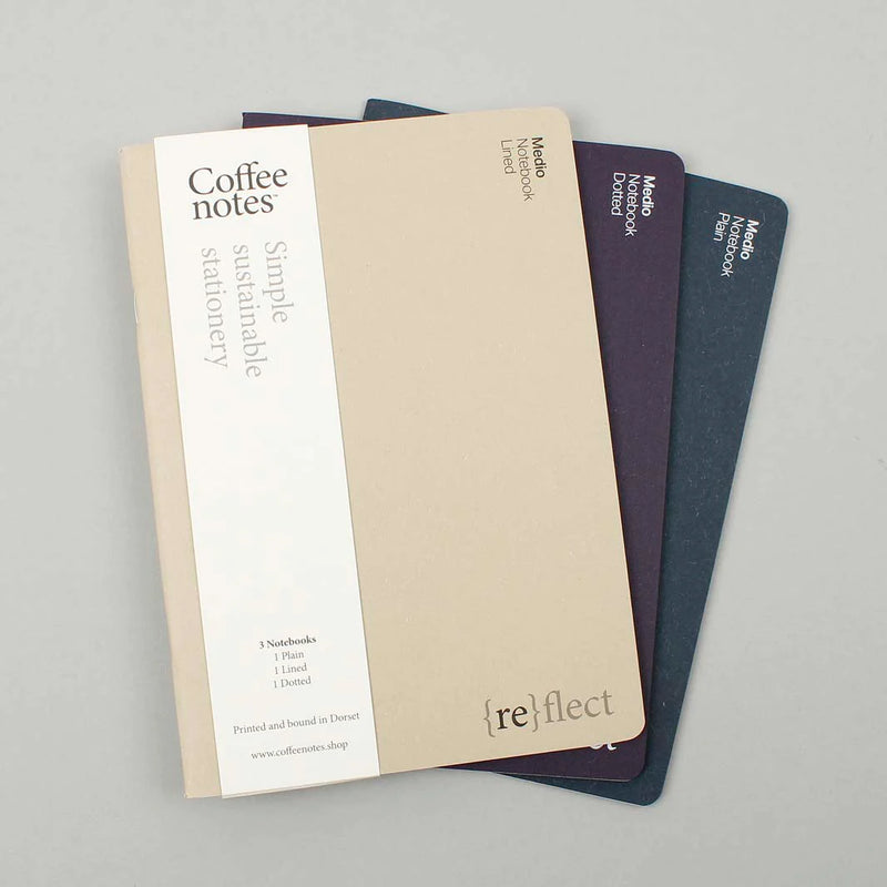 Coffee Notes Medio Notebook (Plain/Lined/Dotted) (Set of 3)