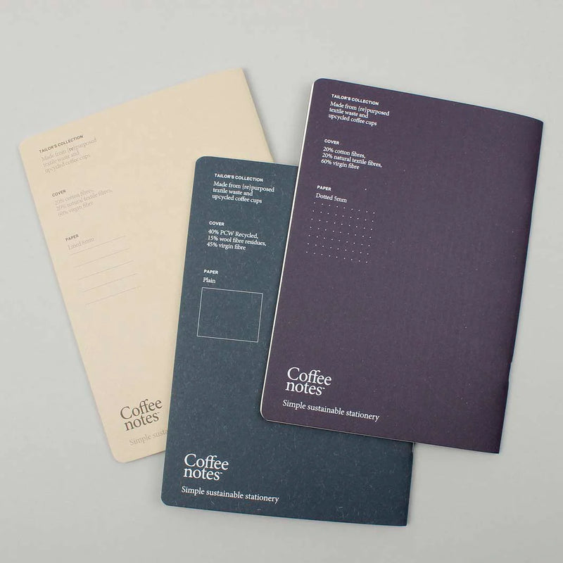 Coffee Notes Medio Notebook (Plain/Lined/Dotted) (Set of 3)