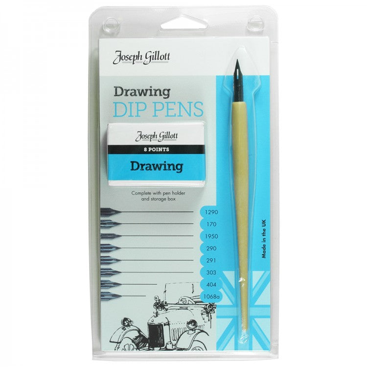 Joseph Gillott Drawing Dip Pens (Set of 8)