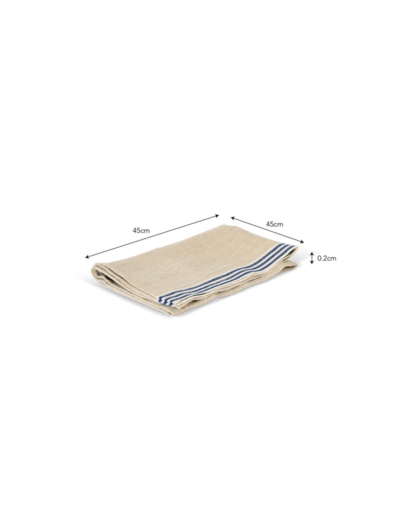 Handstone Stripe Edge Napkins Set of 4 Ink