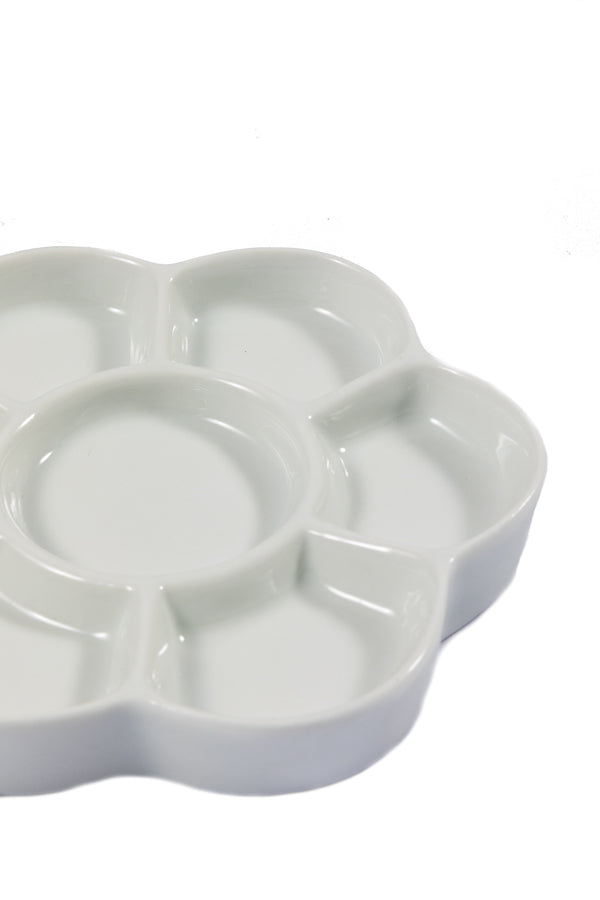 7 Well Small Daisy Shaped Ceramic Palette