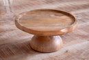 Kannati Mango Wood and Glass Cheese Stand - Clear