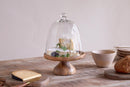 Kannati Mango Wood and Glass Cheese Stand - Clear