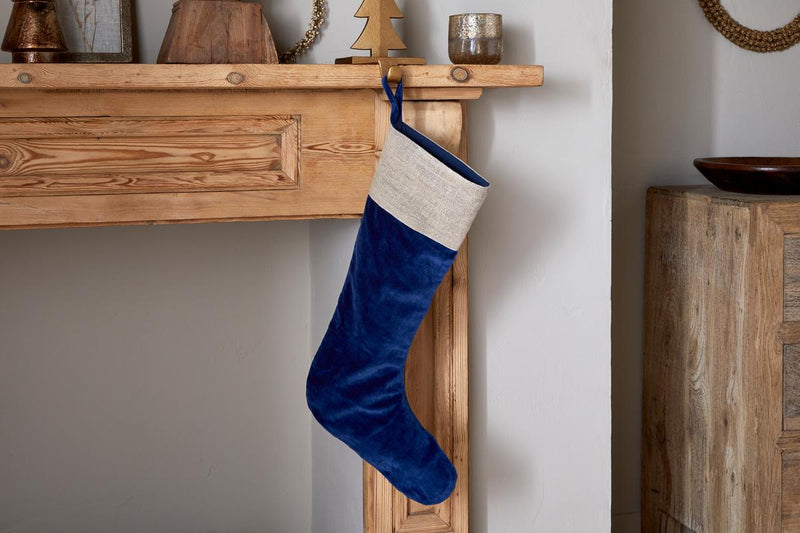 Karru Cotton Velvet Mini Stockings - Indigo