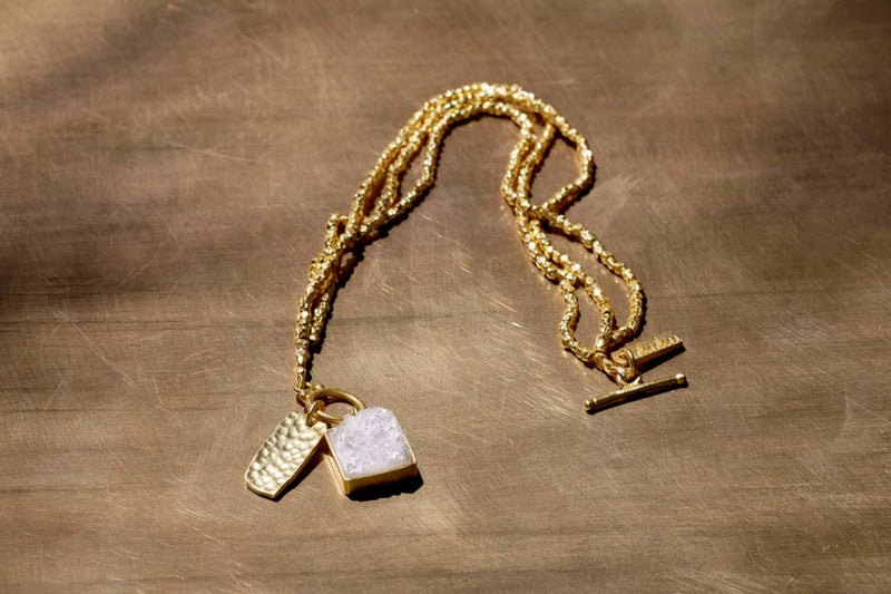 Asa Gold & Natural Druzy Bracelet
