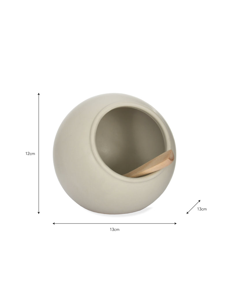 Classic Salt Cellar White with Spoon