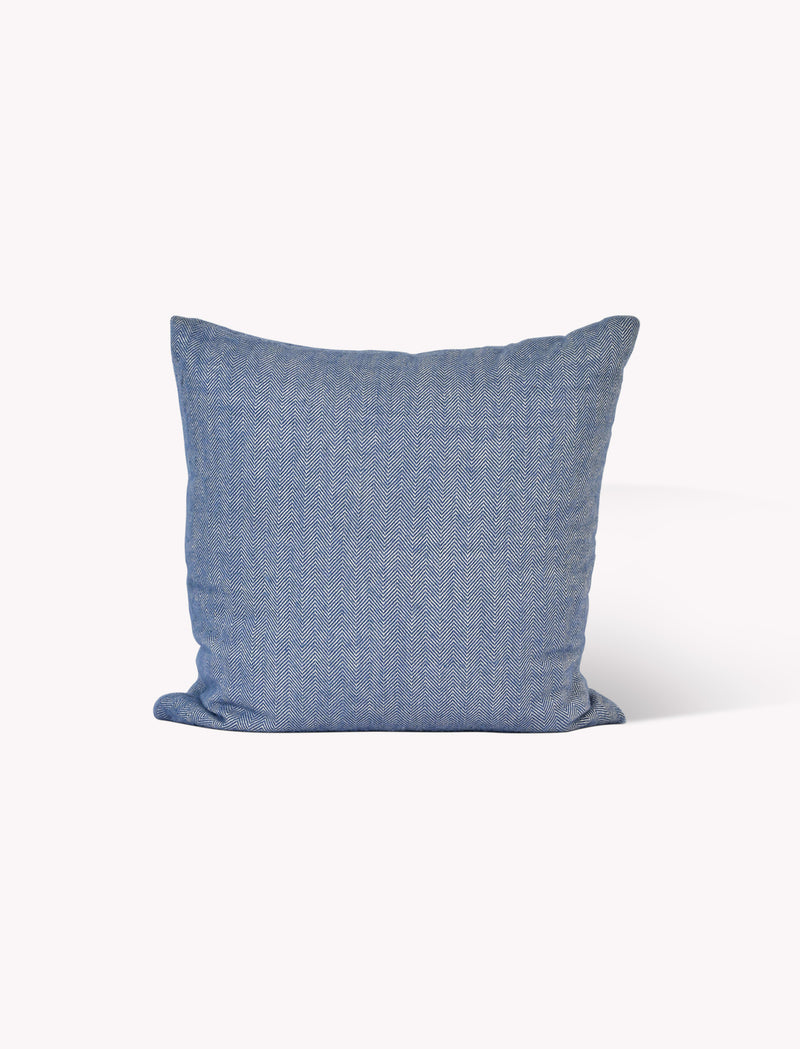 Stockwell Herringbone Cushion Cove Blue Wool