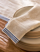 Handstone Stripe Edge Napkins Set of 4 Ink