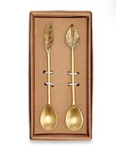 Leaf Spoon Gift Set - Antique Brass (Set of 2)