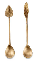 Leaf Spoon Gift Set - Antique Brass (Set of 2)