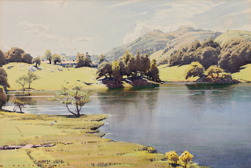 Summer Morning, Loughrigg Tarn - Original Painting by William Heaton Cooper R.I. (1903 - 1995)
