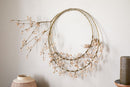 Tanu Layered Mango Wood Beaded Wreath - Brass & Natural