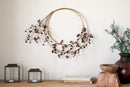 Tanu Layered Mango Wood Beaded Wreath - Brass & Ruby