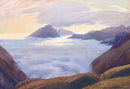 Scenic landscape with mountains and a sea of cloud inversion