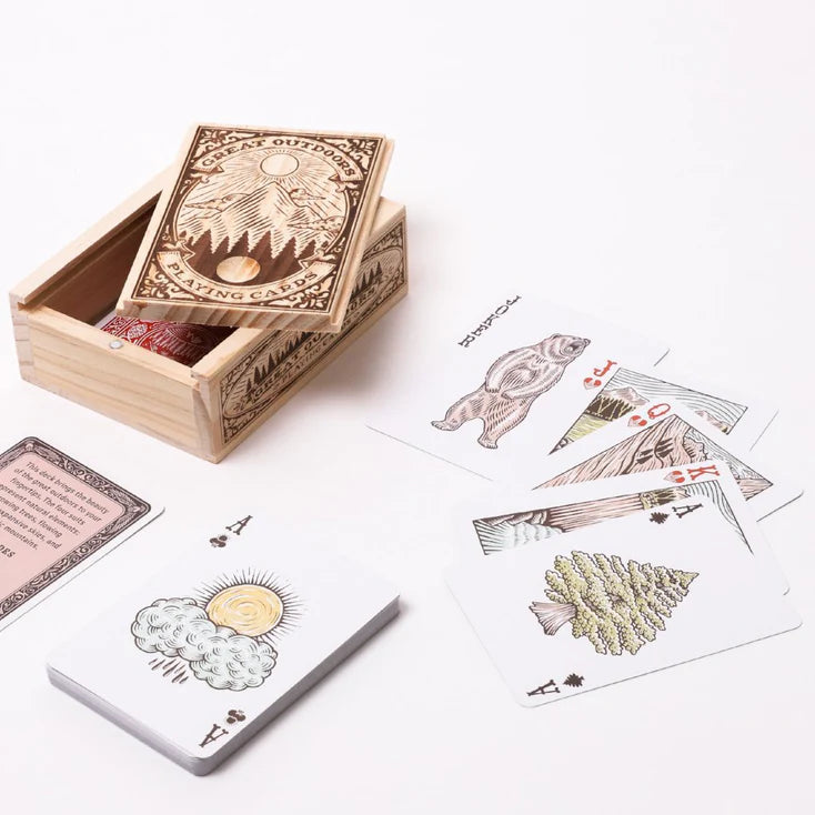 Great Outdoors Playing Cards (Wooden Box)