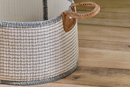 Anjuli Jute and Cotton Off White and Black Basket