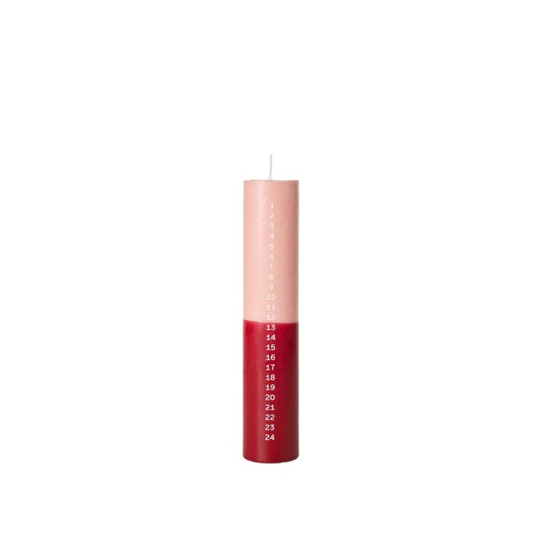 Duo Calendar Candle - Peach Powder/Burgundy