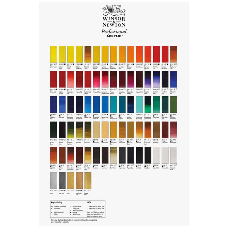 Winsor & Newton Hand Painted Colour Chart