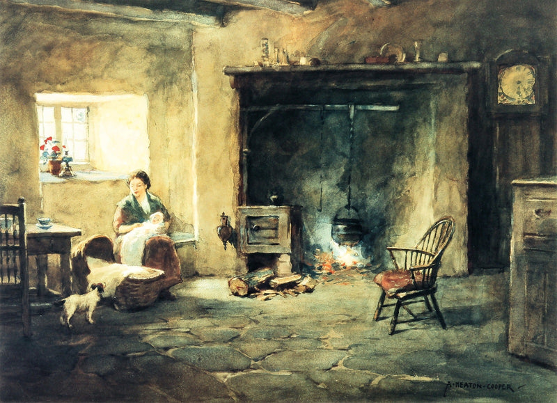 Cottage Interior, Glencoyne Farm by Alfred Heaton Cooper (1863 - 1929)