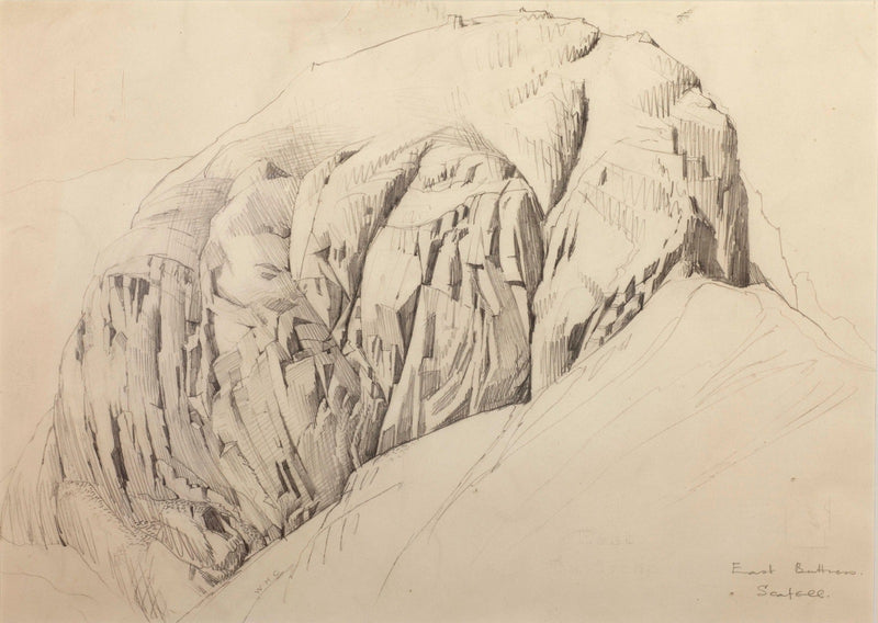 East Buttress, Scafell, 1936 by William Heaton Cooper R.I. (1903 - 1995)