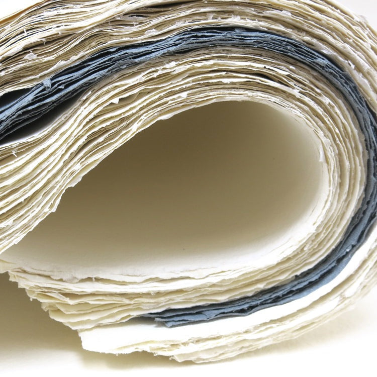 Khadi 100% Cotton Rag Handmade Watercolour Paper Sheet (56x76cm) (Pale Blue)
