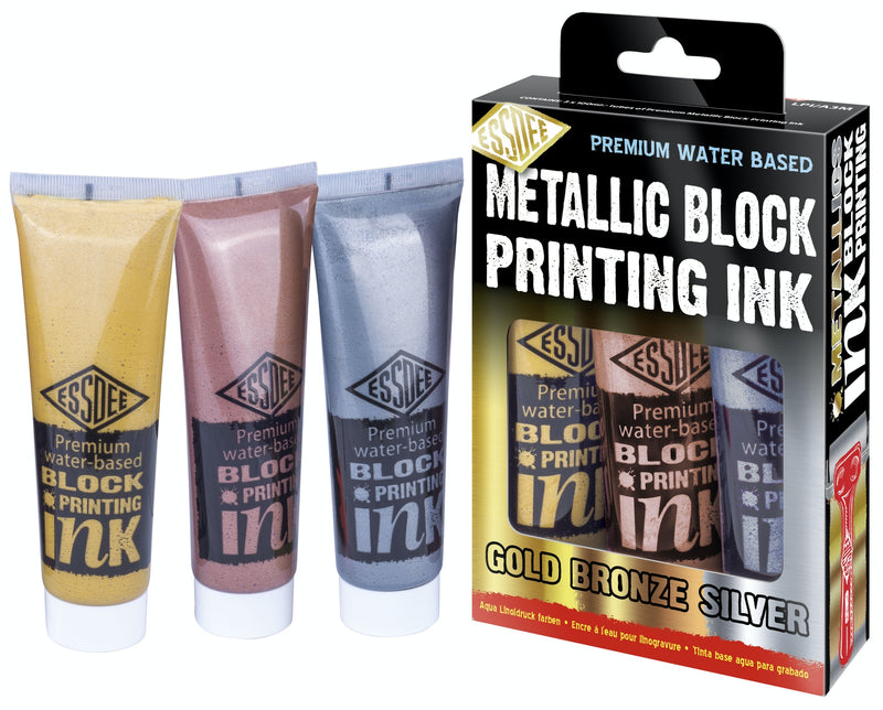 Block Printing Ink Metallic Set (Set of 3)