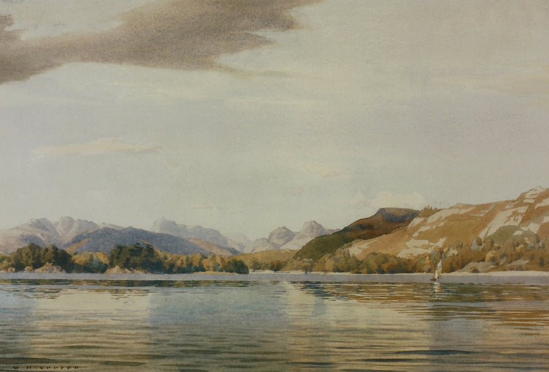 Windermere and Langdale Pikes from Low Wood by William Heaton Cooper R.I. (1903 - 1995)