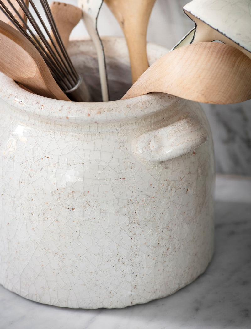 Ravello Pot with Handles White Ceramic