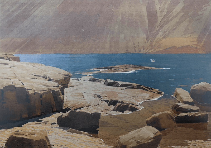 The Rocky Shore of Westwater 1972 by William Heaton Cooper R.I. (1903 - 1995)