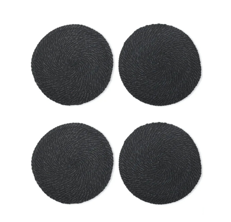 Jute Placemats in Black (Set of 4)