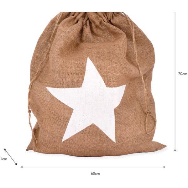 Traditional Jute Christmas Sack Star