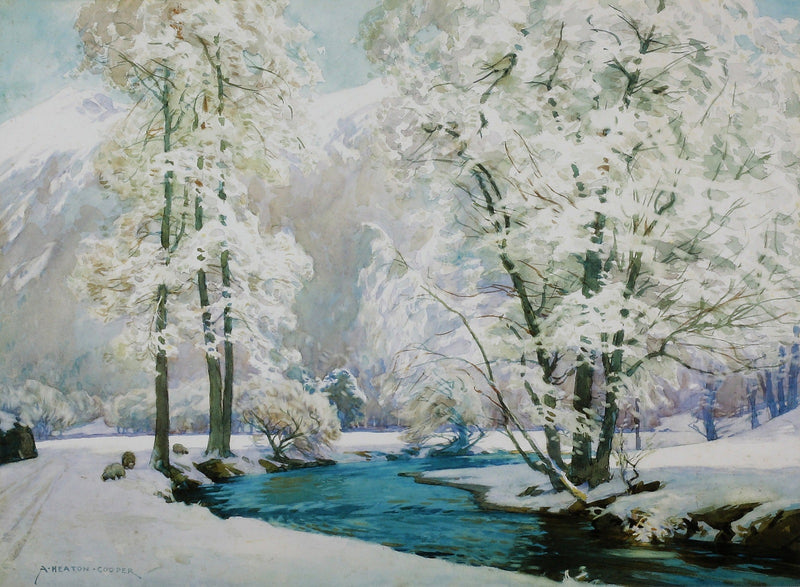 Snowy Morning Rydal by Alfred Heaton Cooper (1863 - 1929)