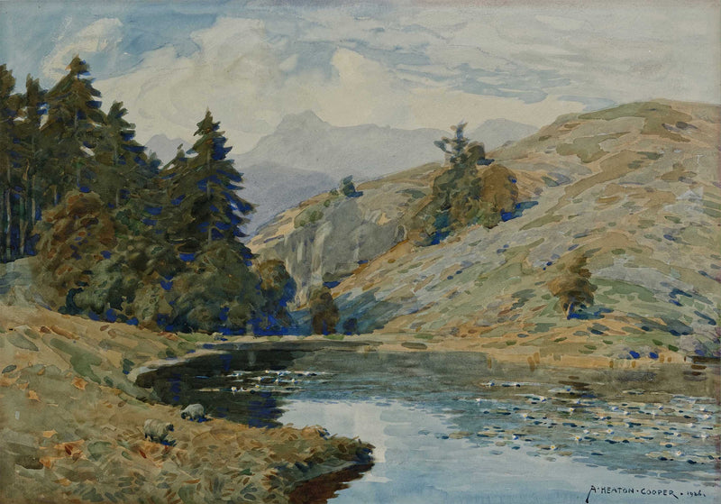 Tarn Hows near Coniston by Alfred Heaton Cooper (1863 - 1929)